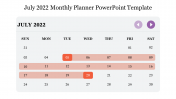 Best July 2022 Monthly Planner PowerPoint Template