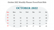 Effective October 2022 Monthly Planner PowerPoint Slide