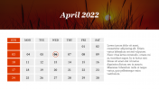 Portfolio April 2022 Monthly Planner Presentation