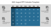 Amazing 2022 August PPT Calendar Template