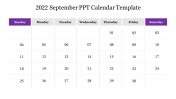 Editable 2022 September PPT Calendar Template