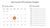 Effective 2022 October PPT Calendar Template