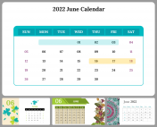 2022 June Calendar PowerPoint and Google Slides Templates