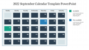 Amazing 2022 September Calendar Template PowerPoint Slide