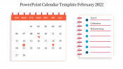 Best PowerPoint Calendar Template February 2022 Slide