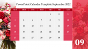 Portfolio PowerPoint Calendar Template September 2022