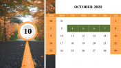 Portfolio PowerPoint Calendar Template October 2022