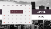 Portfolio Calendar Template April 2022 PowerPoint