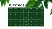 Amazing July 2022 PowerPoint Calendar Presentation Slide