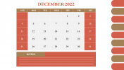 Creative December 2022 PowerPoint Calendar
