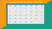 Innovative Calendar PowerPoint Template March 2022