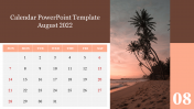 Editable Calendar PowerPoint Template August 2022 Slide