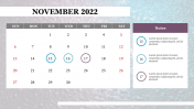 Best PowerPoint Calendar November 2022 Template