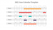 Creative 2022 June Calendar Template For Presentation