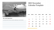 Amazing 2022 November Calendar Template With Photo Space