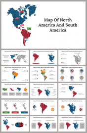 Map of North America and South America Google Slides Themes