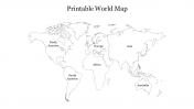 Best Printable World Map PowerPoint Slide Template
