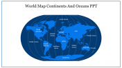 Best World Map Continents And Oceans PPT