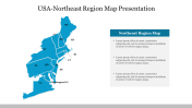 Best Northeast Region Map PowerPoint Template Slide