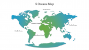 Best 5 Oceans Map PowerPoint Presentation Template