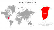 Creative Belize On World Map PPT Presentation Slide
