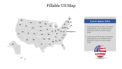 Fillable US Map PPT Template and Google Slides
