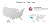 Editable US Map For PowerPoint Presentation Slide