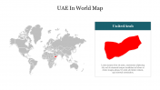 Best UAE In World Map PowerPoint Template 