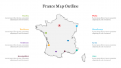 Best France Map Outline Presentation PPT Template Design