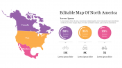 Free Editable Map Of North America PPT Theme & Google Slides