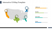 Great Free Interactive US Map Template PPT Presentation
