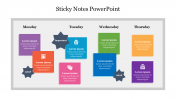 Multi-Color Sticky Notes PowerPoint Template With Days