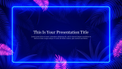 Extraordinary Neon Background Template For Presentation