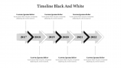 Effective Timeline Black And White PowerPoint Slide 