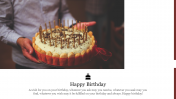 Amazing Birthday Wishes PPT Download Slide With Cake