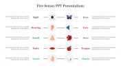 Creative Five Senses PPT Presentations Template Slide