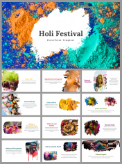 Holi Festival Presentation and Google Slides Themes