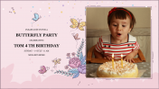 Beautiful Birthday Card Template PowerPoint Slides