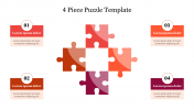Editable 4 Piece Puzzle Template Presentation Slide 