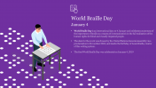 Editable World Braille Day Theme Presentation Slide 