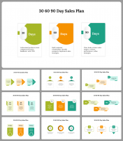 30 60 90 Sales Plan PowerPoint and Google Slides Templates
