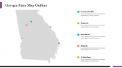 Amazing Georgia State Map Outline Presentation Slide