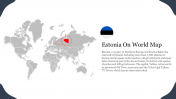 Creative Estonia On World Map Presentation Template 