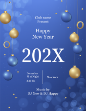 Editable New Year Greeting Cards Presentation Template