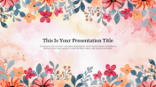 Elegant Watercolor Floral Background Presentation Slide