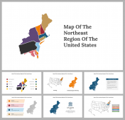 Map Of The Northeast Region Of The US Google Slides