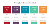 Best Pricing Table Template Download Presentation Slide 