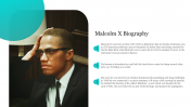 Malcolm X Biography PowerPoint Template and Google Slides