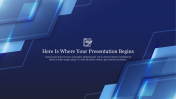 Dark Blue Background PowerPoint Template and Google Slides