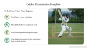 Informative Cricket Presentation Template Slide PPT